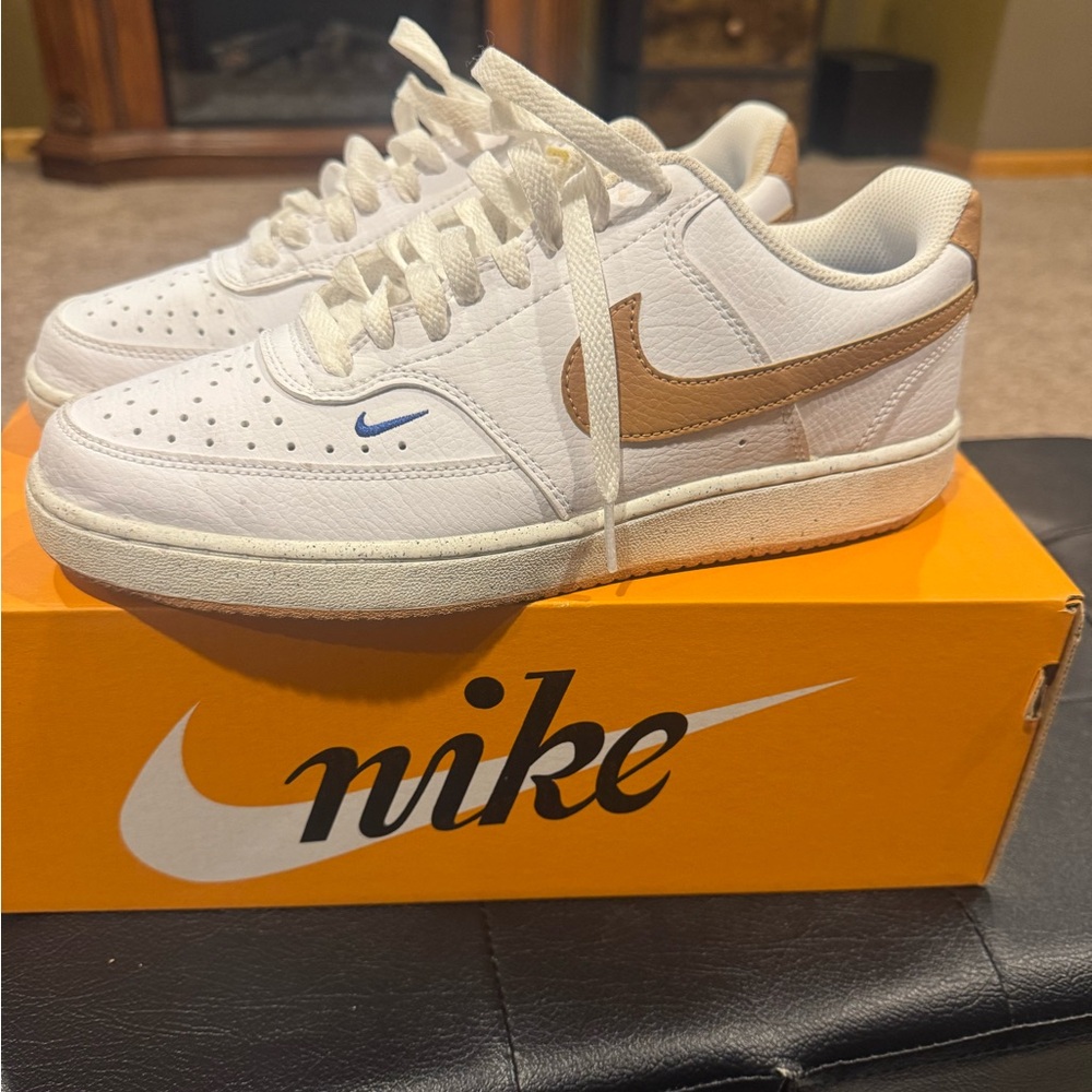Nike White and Brown Sneakers